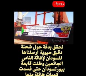 السلطات الروسية تفتح تحقيقا بشأن إغاثة للسودان 2 السلطات الروسية تفتح تحقيقا بشأن إغاثة للسودان